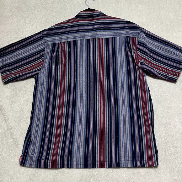 Vintage Y2K Faded‎ Glory Plaid Striped Shirt Mens Large 100% Cotton Button Down - Picture 3 of 9